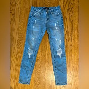 Wax Jean Los Angeles Distressed Ripped Stretch Jeans